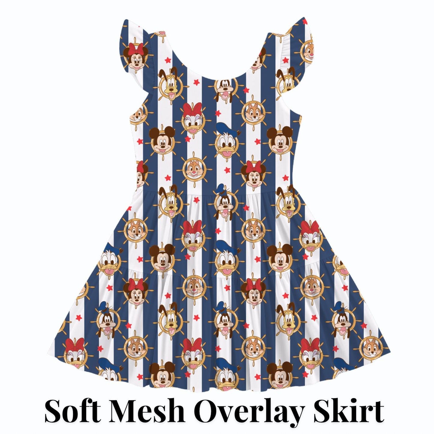 PREORDER Mickey and Friends Nautical Cruise Active Mesh Twirl Dress with Separate Shorts | Disney Cruise Outfit
