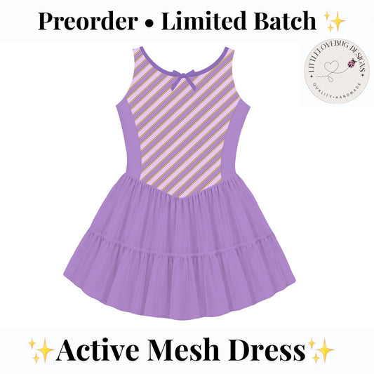 Rapunzel Inspired Sleeveless Mommy and Me Active Mesh Twirl Dress listing photo 1