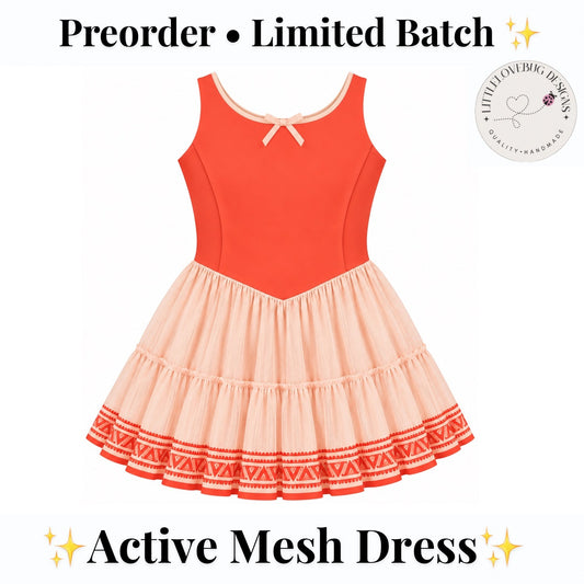 Moana Inspired Sleeveless Mommy and Me Active Mesh Twirl Dress listing photo 1