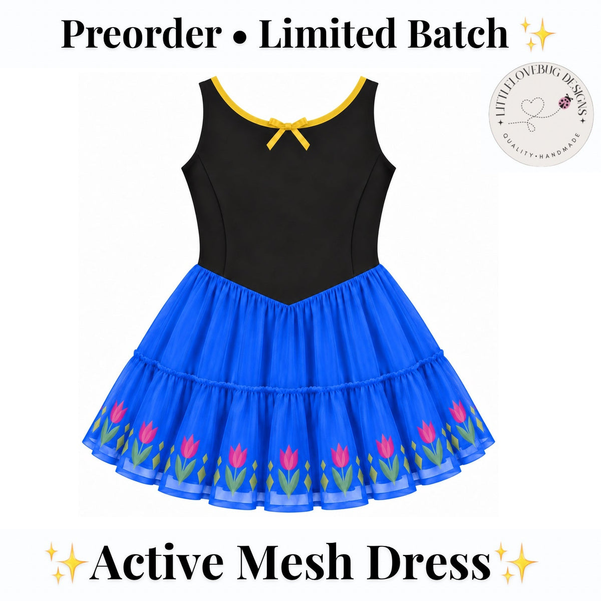 Anna Inspired Sleeveless Mommy and Me Active Mesh Twirl Dress listing photo 1