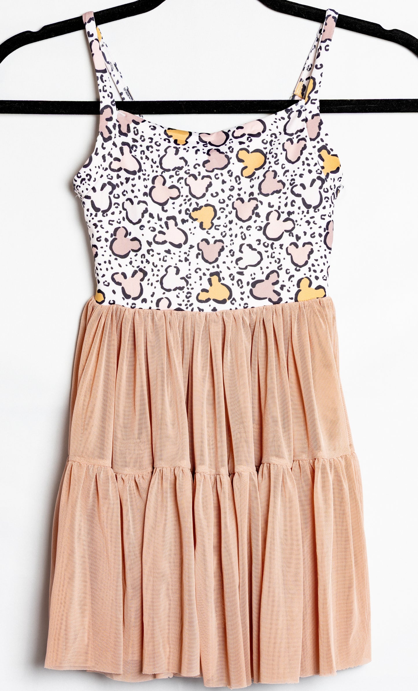 Preorder Neutral Mickey Cheetah Print Active Mesh Dress with Separate Shorts