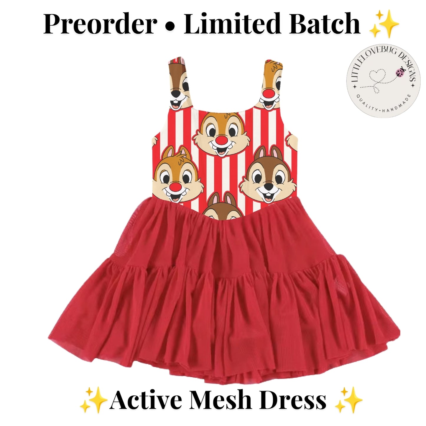 Preorder Chip and Dale Active Mesh Dress with Separate Shorts