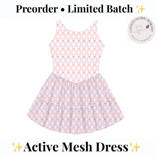 Pink Argyle Park Sleeveless Mommy and Me Active Mesh Twirl Dress listing photo 1