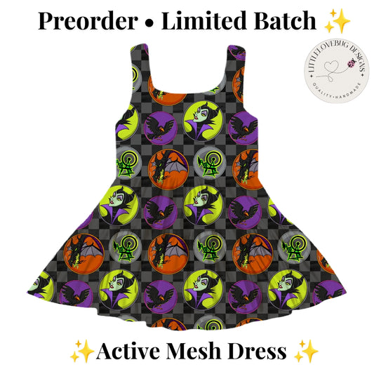 Preorder Maleficent Villains Active Printed Mesh Dress with Separate Shorts