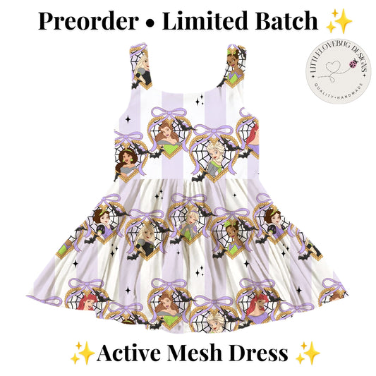 Preorder Halloween Princesses Active Printed Mesh Dress with Separate Shorts