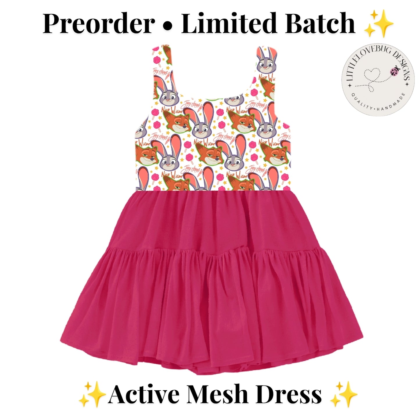 Preorder Zootopia Active Mesh Dress with Separate Shorts