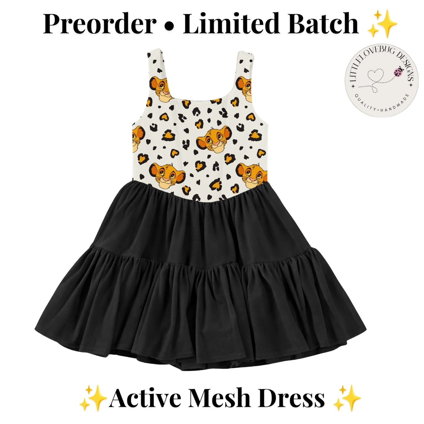 Preorder Simba Lion King Active Mesh Dress with Separate Shorts