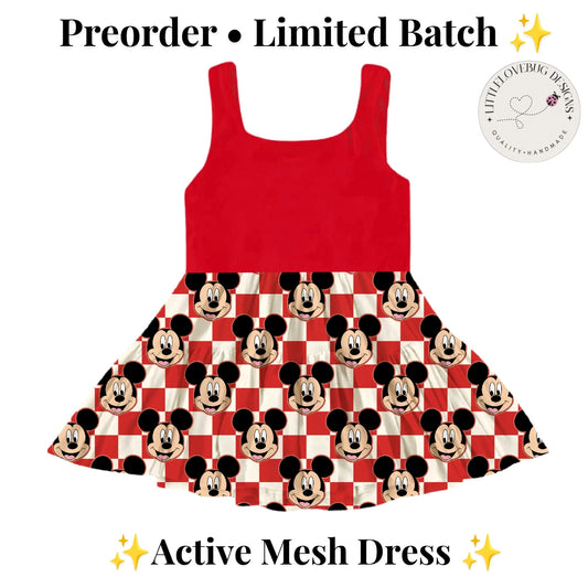 Preorder Mickey Active Printed Mesh Dress with Separate Shorts