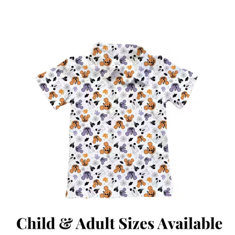 Preorder Halloween Pumpkins and Ghosts Performance Polo