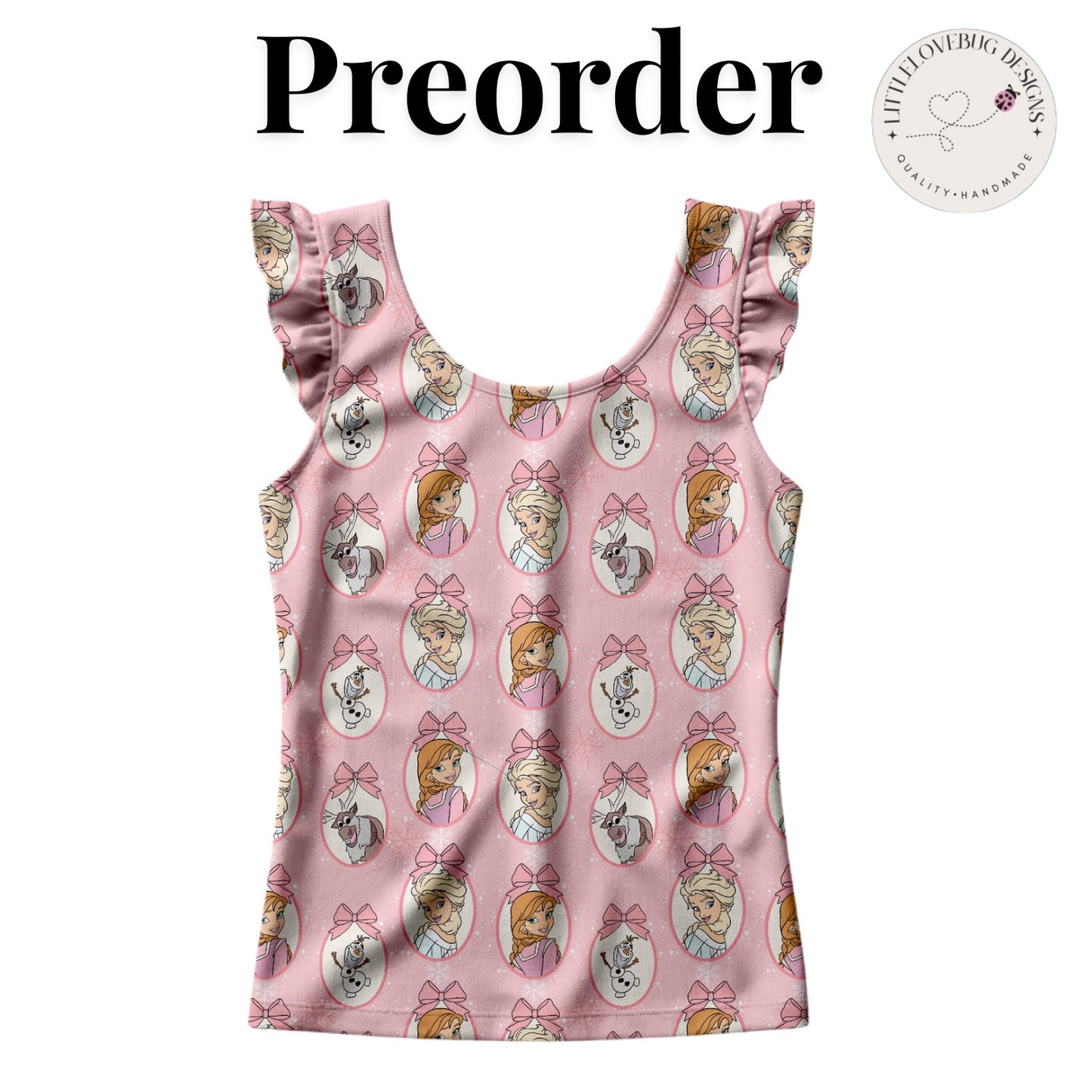 Preorder Anna Elsa Frozen Active Ruffle Sleeve Tank Top