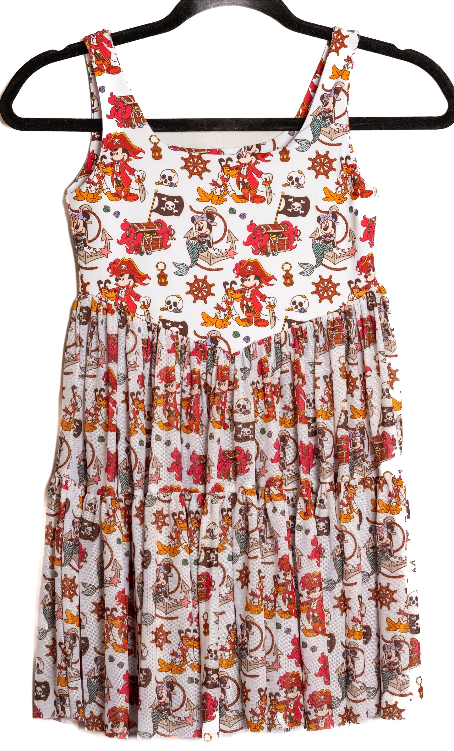 Preorder Pirates Mickey and Minnie Cruise Printed Mesh Active Dress with Separate Shorts