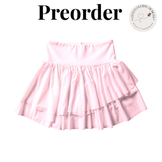 Preorder Light Pink Active Mesh Skort with Built in Shorts