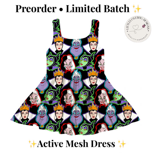 Preorder Villains Active Printed Mesh Dress with Separate Shorts