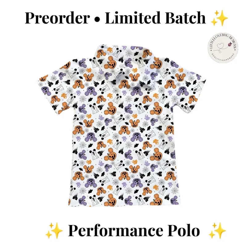 Preorder Halloween Pumpkins and Ghosts Performance Polo