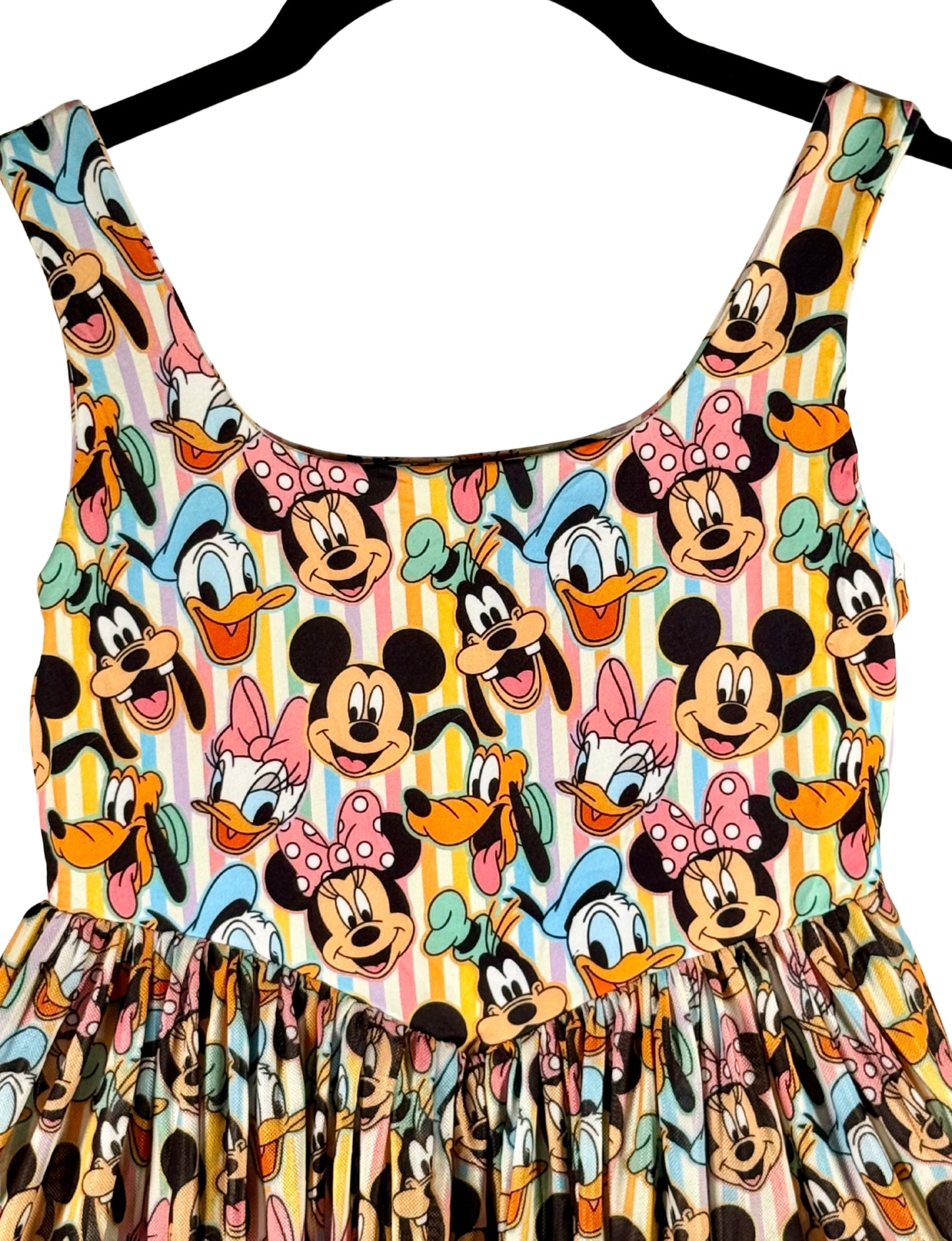 Preorder Mickey and Friends Stripe Printed Mesh Active Dress with Separate Shorts
