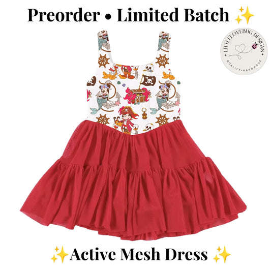 Preorder Pirate Mickey and Minnie Active Mesh Dress with Separate Shorts