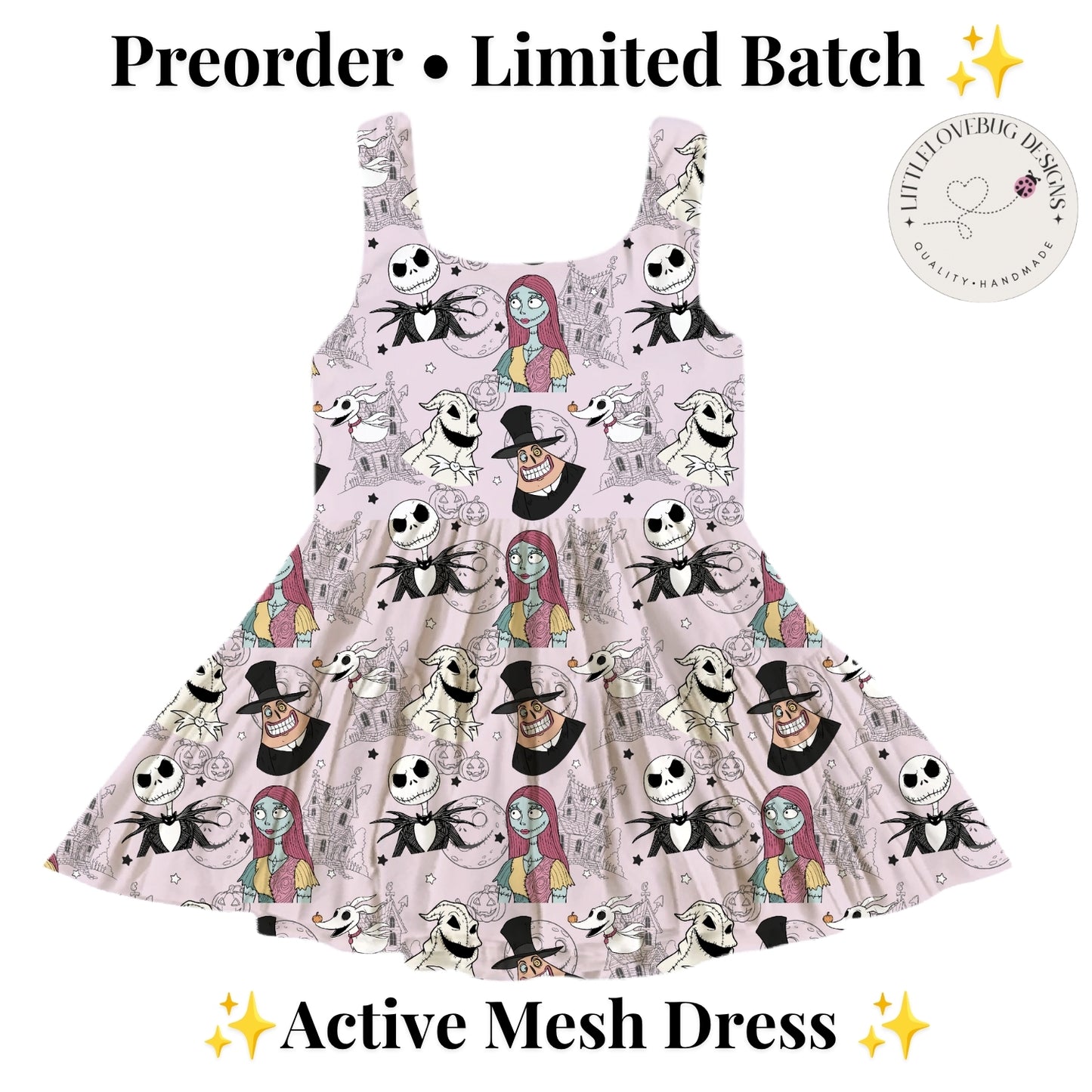 Preorder Jack and Sally Active Printed Mesh Dress with Separate Shorts