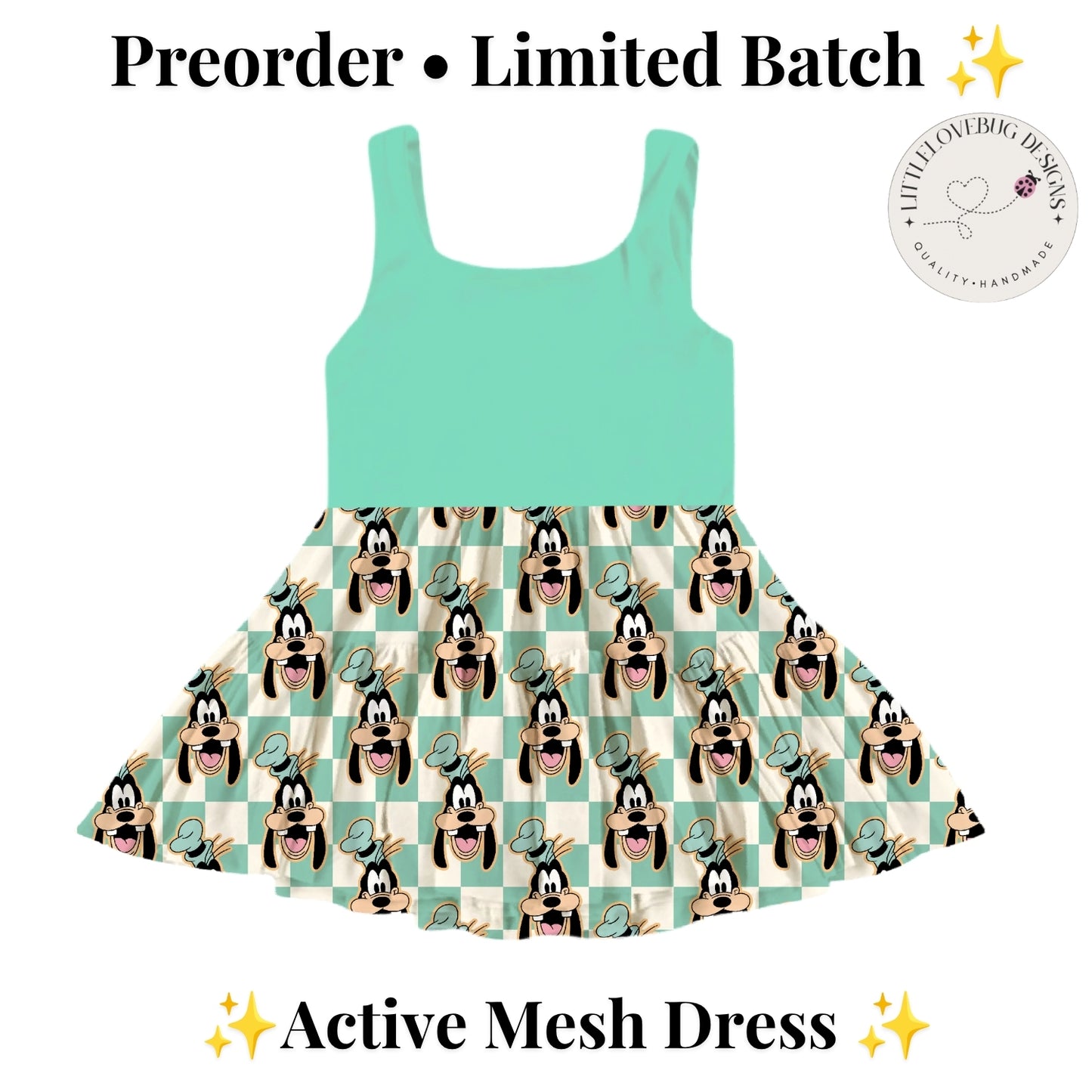 Preorder Goofy Active Printed Mesh Dress with Separate Shorts