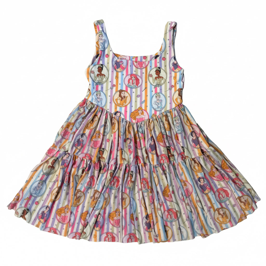 Preorder Princesses Stripe Printed Mesh Active Dress with Separate Shorts