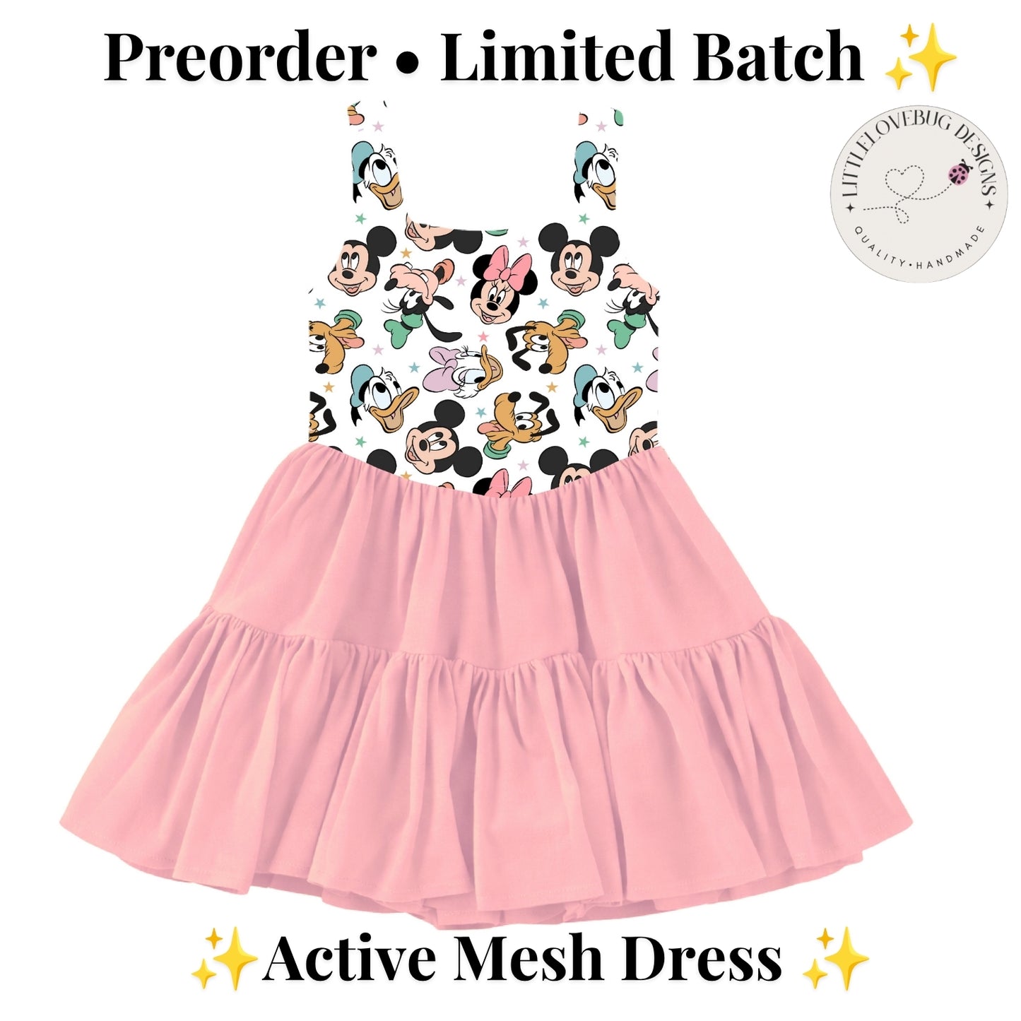 Preorder Fab 5 Pastel Active Mesh Dress with Separate Shorts