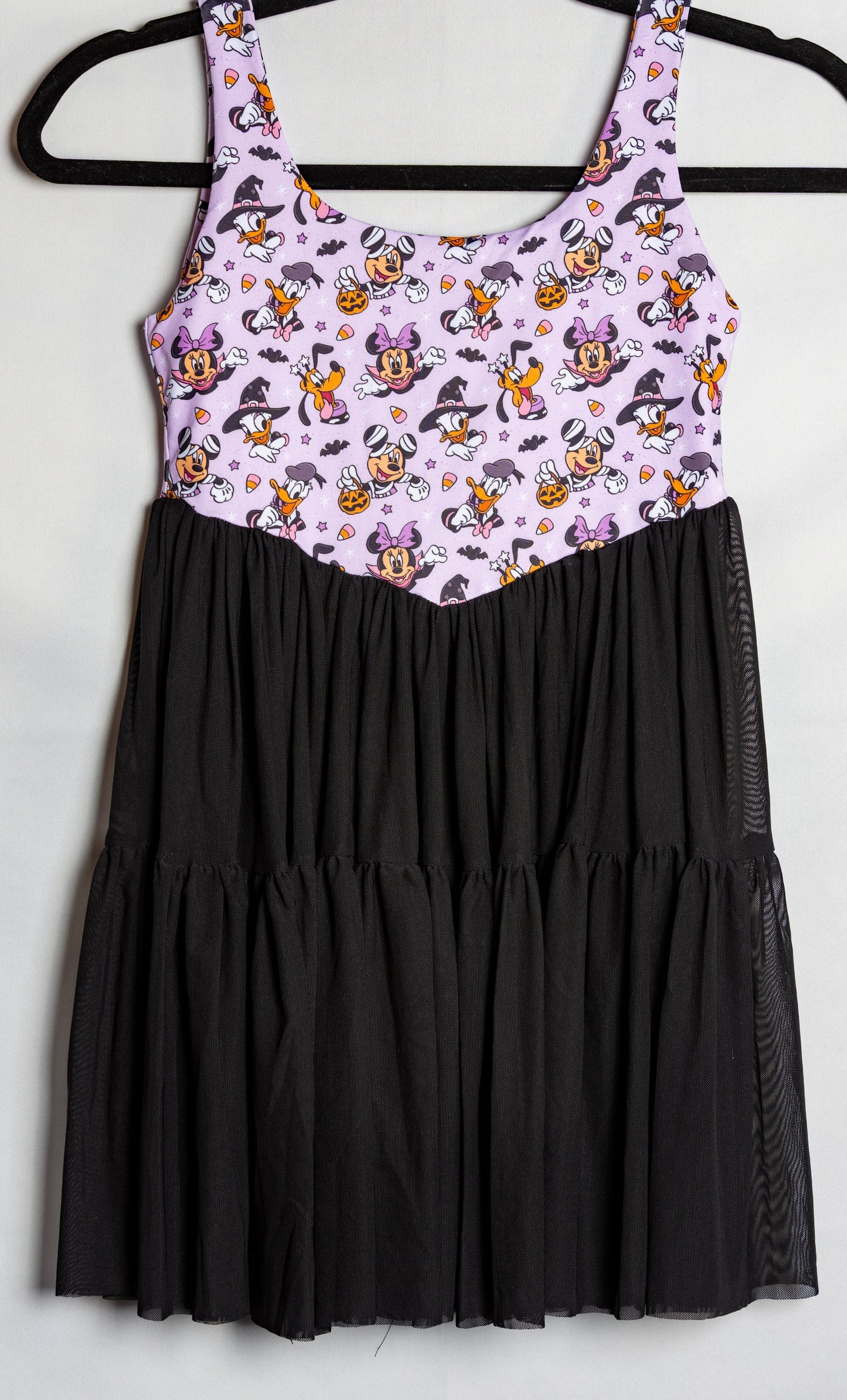 Preorder Halloween Mickey and Friends  Active Black Mesh Dress with Separate Shorts