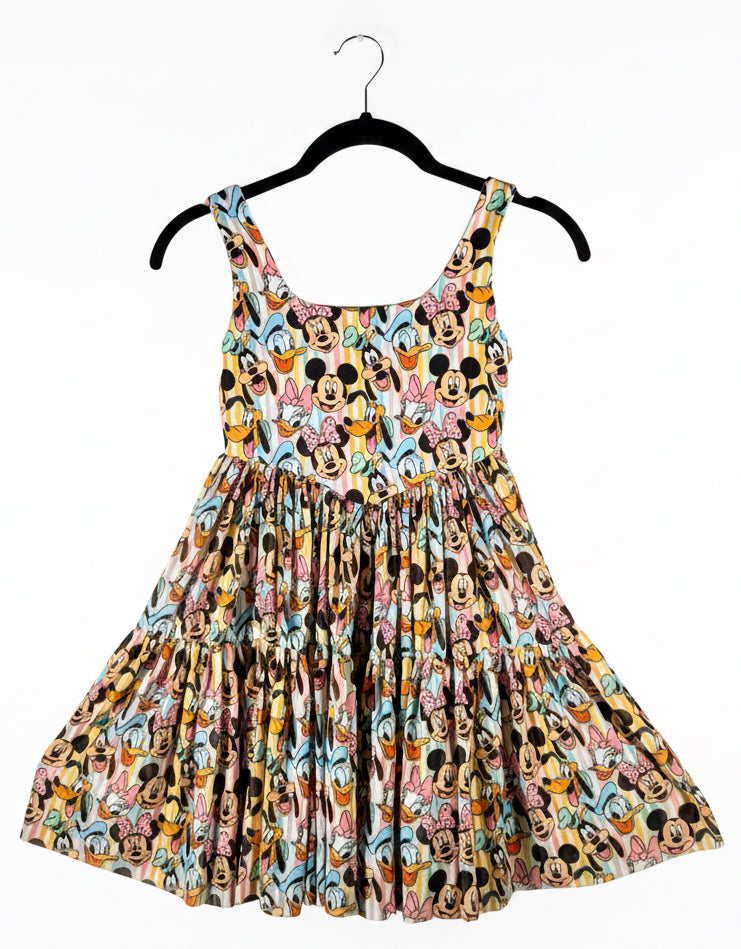 Preorder Mickey and Friends Stripe Printed Mesh Active Dress with Separate Shorts