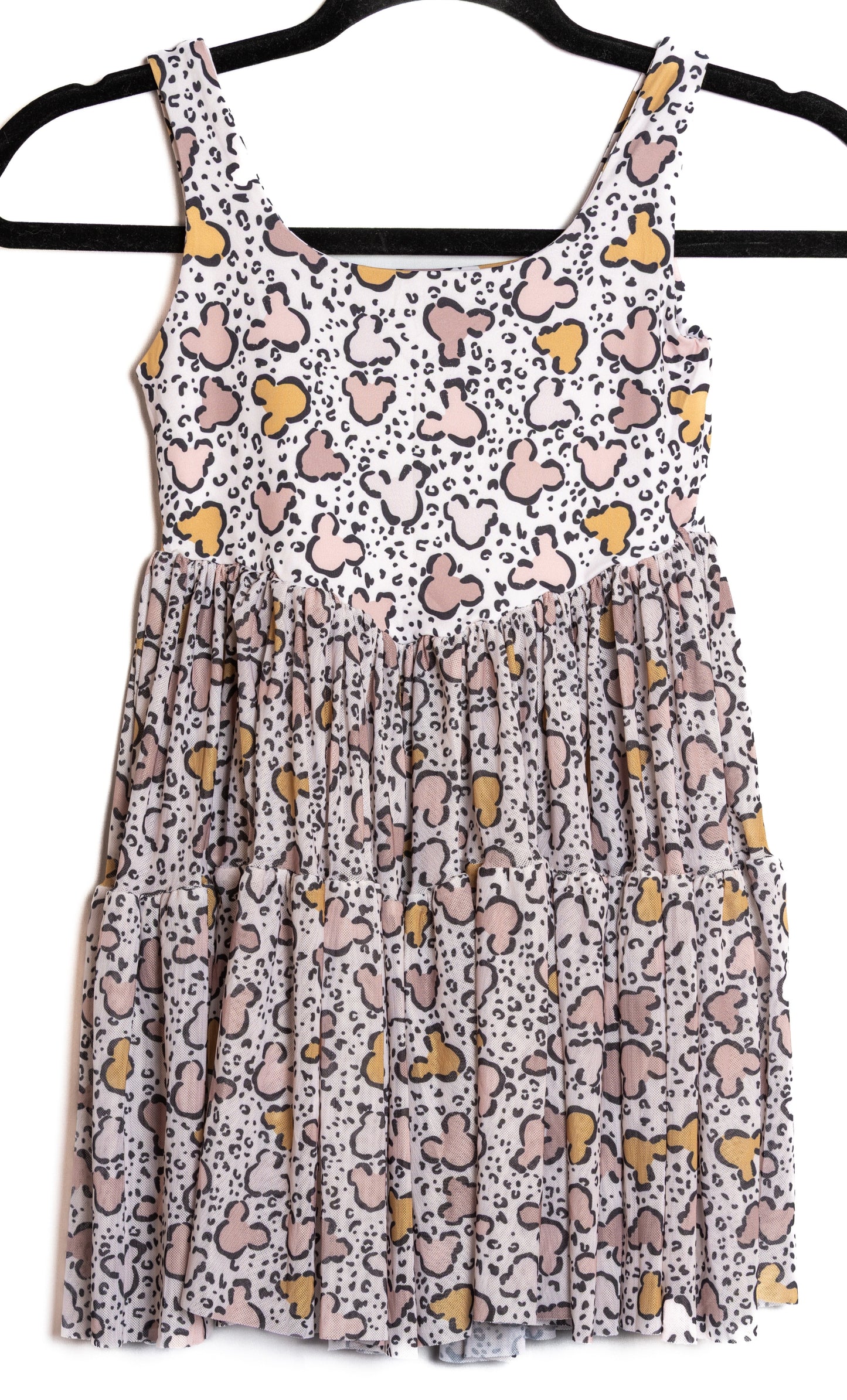 Preorder Mickey Cheetah Print Printed Mesh Active Dress with Separate Shorts