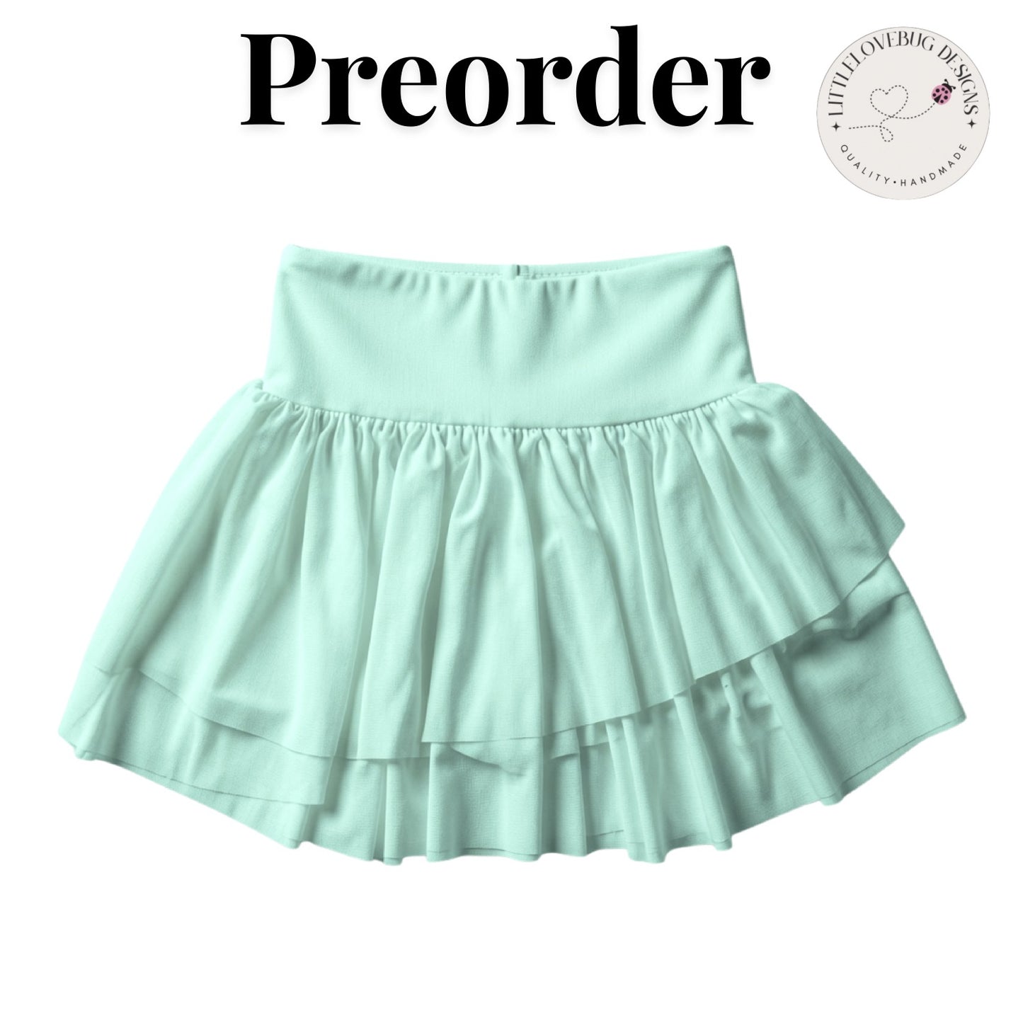Preorder Mint Active Mesh Skort with Built in Shorts