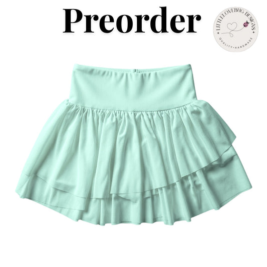 Preorder Mint Active Mesh Skort with Built in Shorts