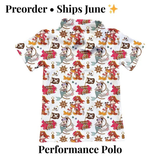Preorder Pirates Mickey Cruise Performance Polo