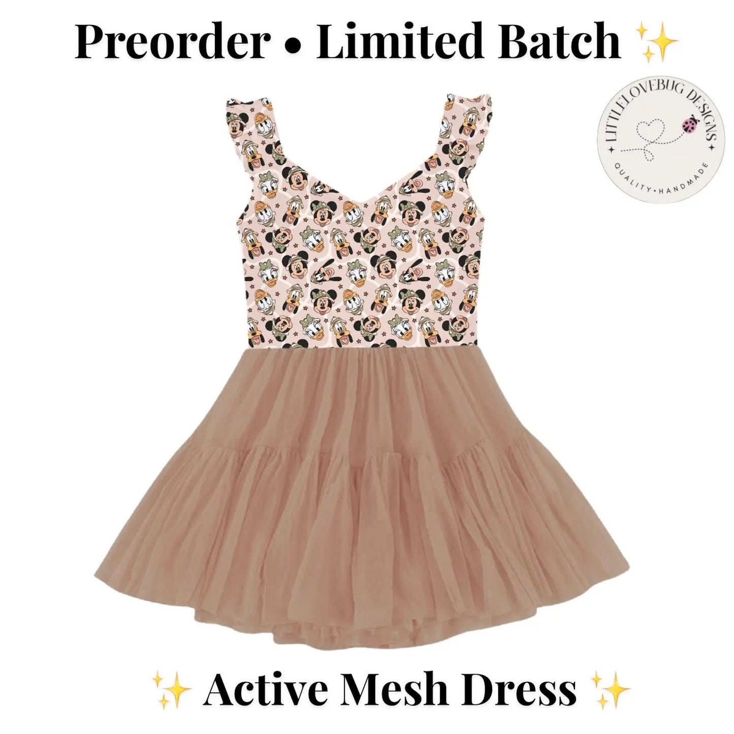 Preorder Safari Friends  Active Mesh Dress with Separate Shorts
