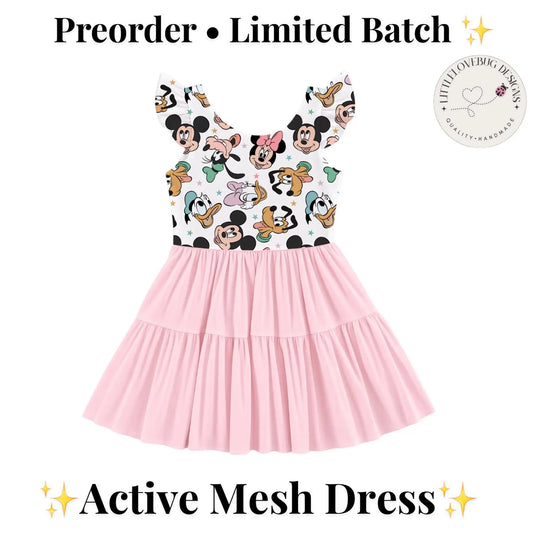 Preorder Fab 5 Pastel Active Mesh Dress with Separate Shorts