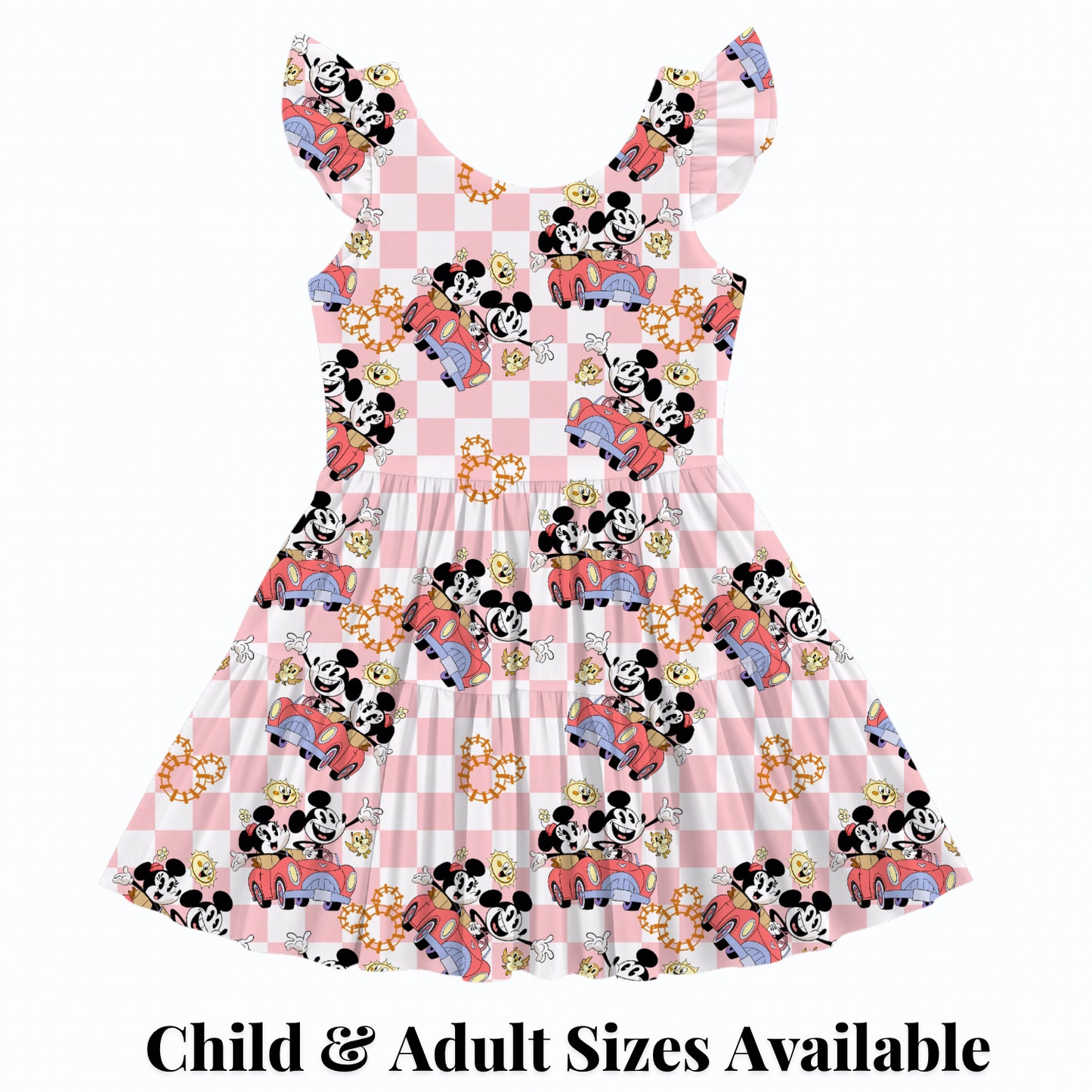 Preorder Mickey and Minnie Runaway Railway Printed Mesh Active Dress with Separate Shorts