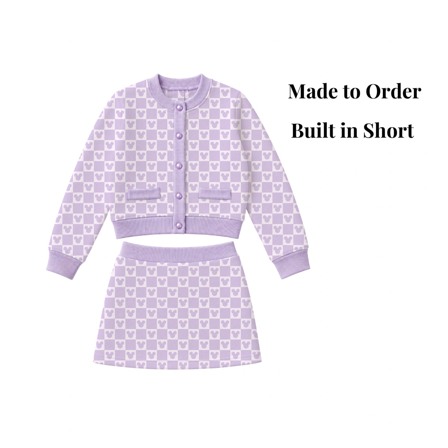 PREORDER Disney Princess Portrait Cardigan and Active Skort Set | Pastel Princess Park Outfit