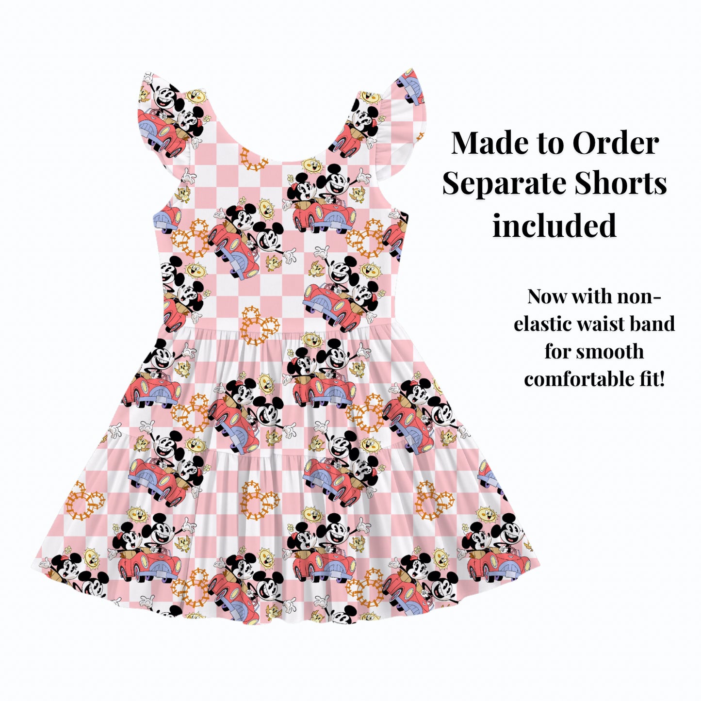 Preorder Mickey and Minnie Runaway Railway Printed Mesh Active Dress with Separate Shorts