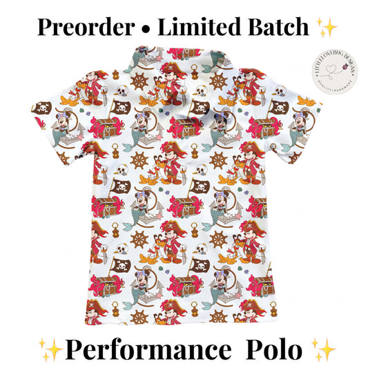 Preorder Pirates Mickey Cruise Performance Polo