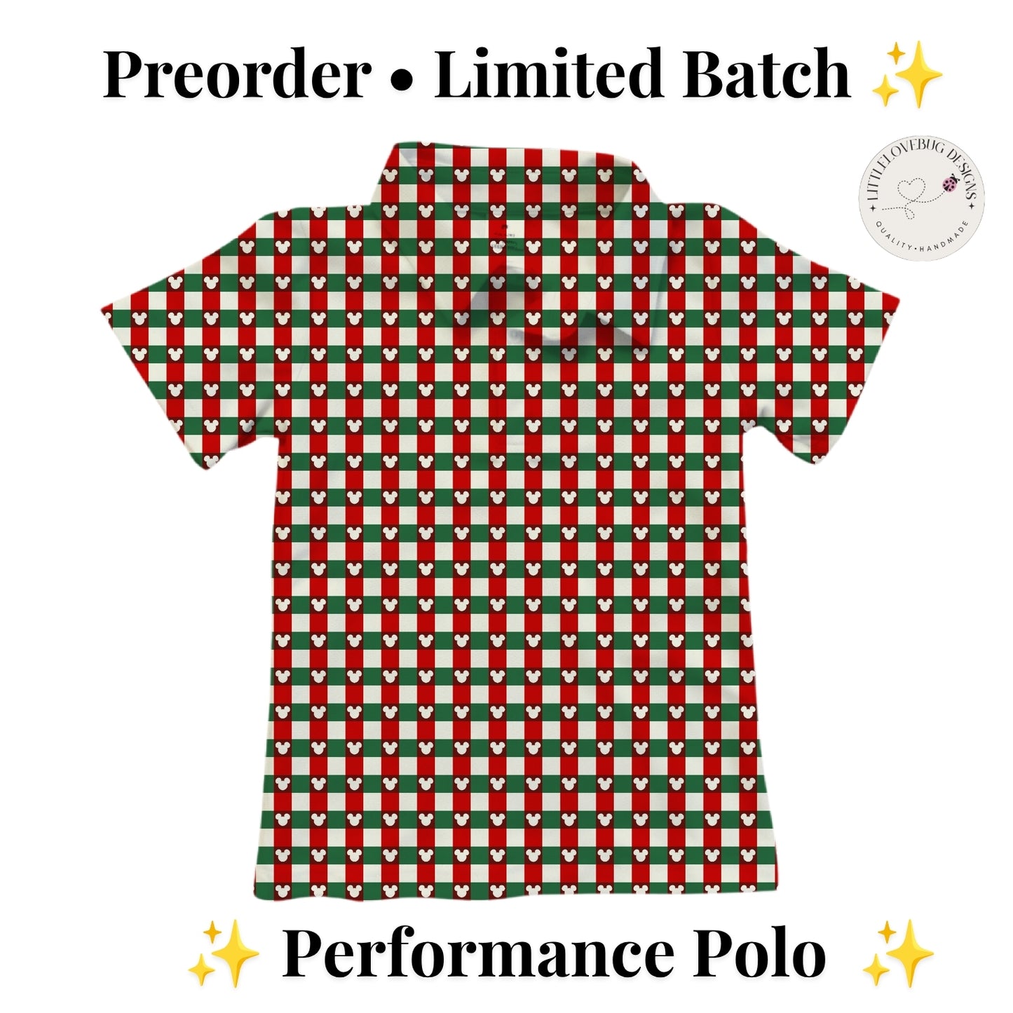 Preorder Christmas Plaid  Performance Polo