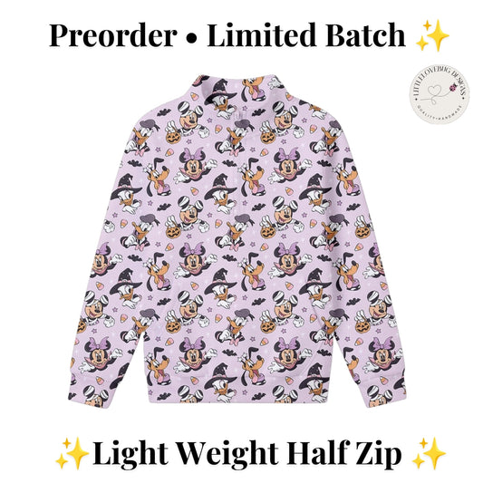 Preorder Halloween Mickey and Friends Light Weight Half Zip Jacket