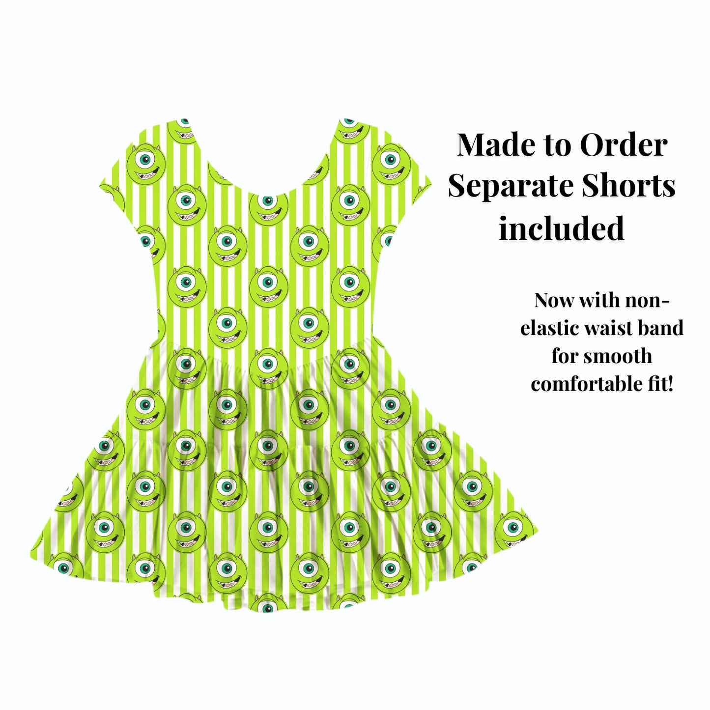 Preorder Mike Wazowski  Active Mesh Dress with Separate Shorts