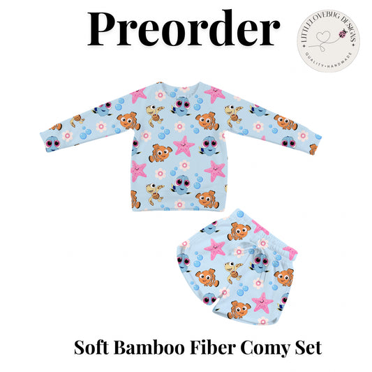 Preorder Under the Sea Friends Soft Bamboo Fiber Comfy Set