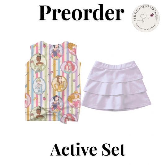Preorder Princess Strips  Active Skort Set