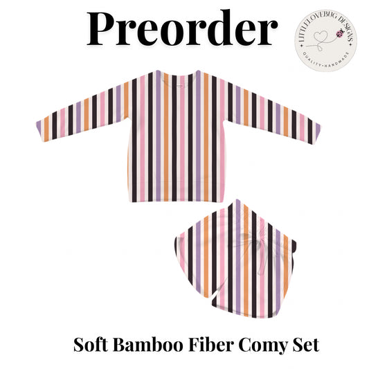 Preorder Halloween Stripes Soft Bamboo Fiber Comfy Set