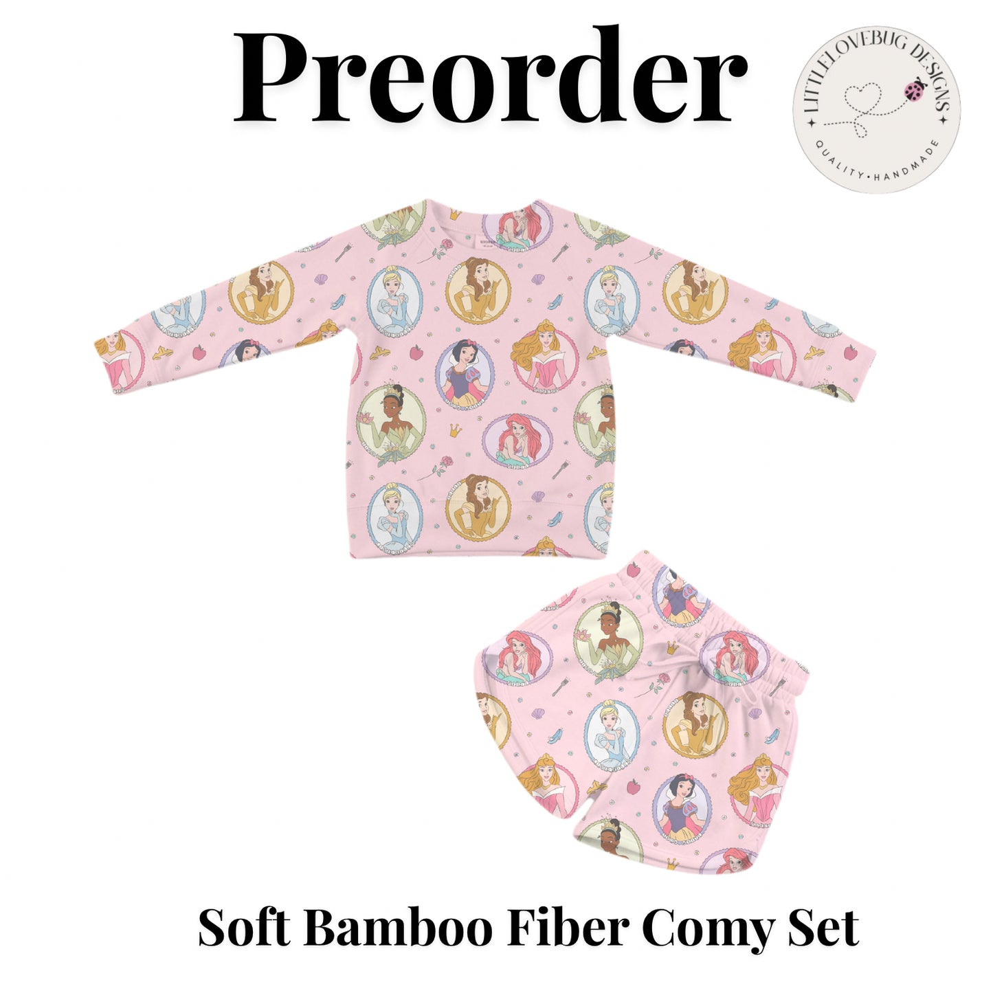 Preorder Princess Stripes Soft Bamboo Fiber Comfy Set