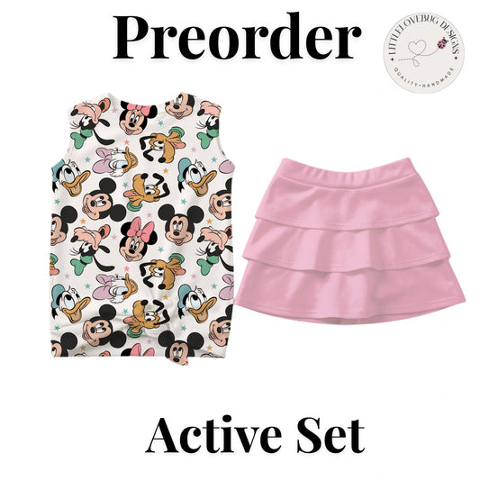 Preorder Classic Character Friends Pastel Active Skort Set
