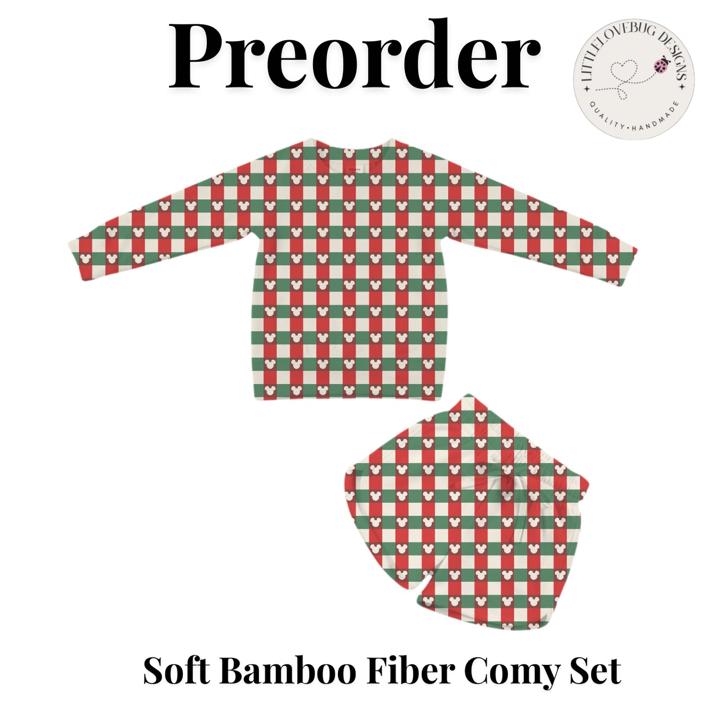 Preorder Christmas Plaid  Soft Bamboo Fiber Comfy Set