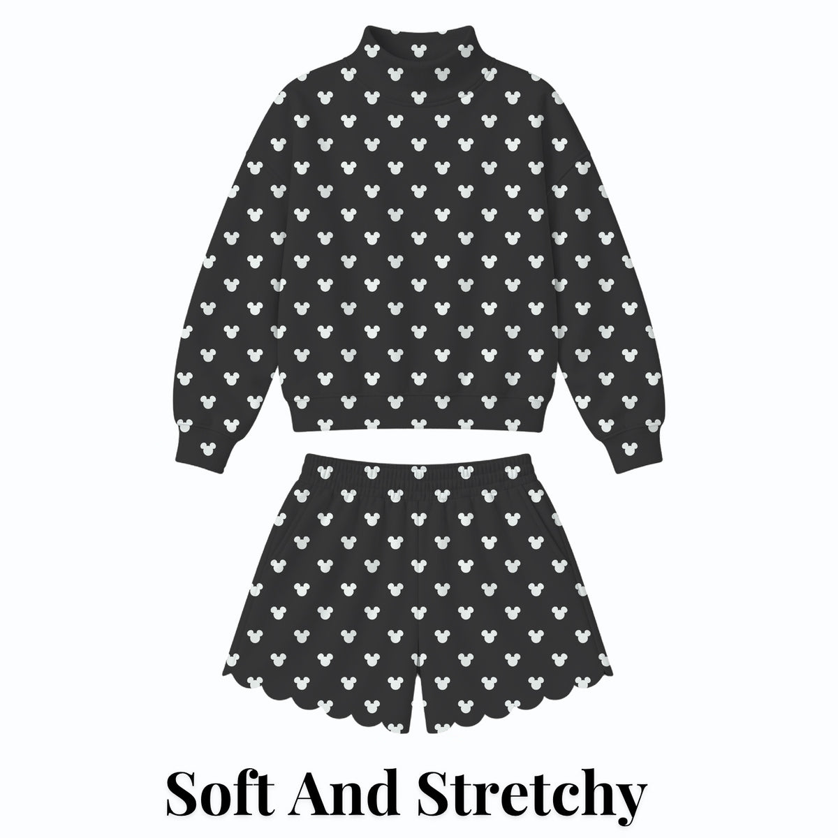 black Magical Dots shorts set — Soft and stretchy