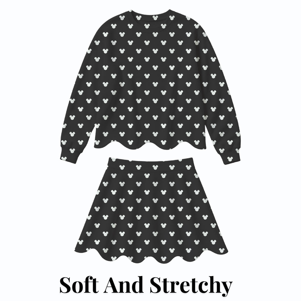 black Magical Dots skort set — Soft and stretchy