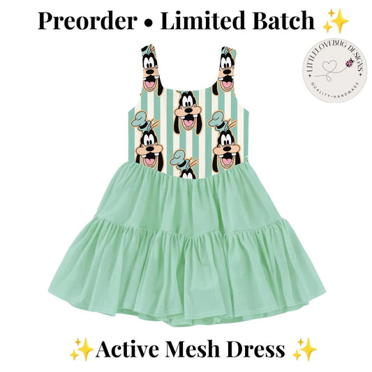 PREORDER Goofy Character Print Active Mesh Twirl Dress | Mommy and Me Park Outfit photo 1