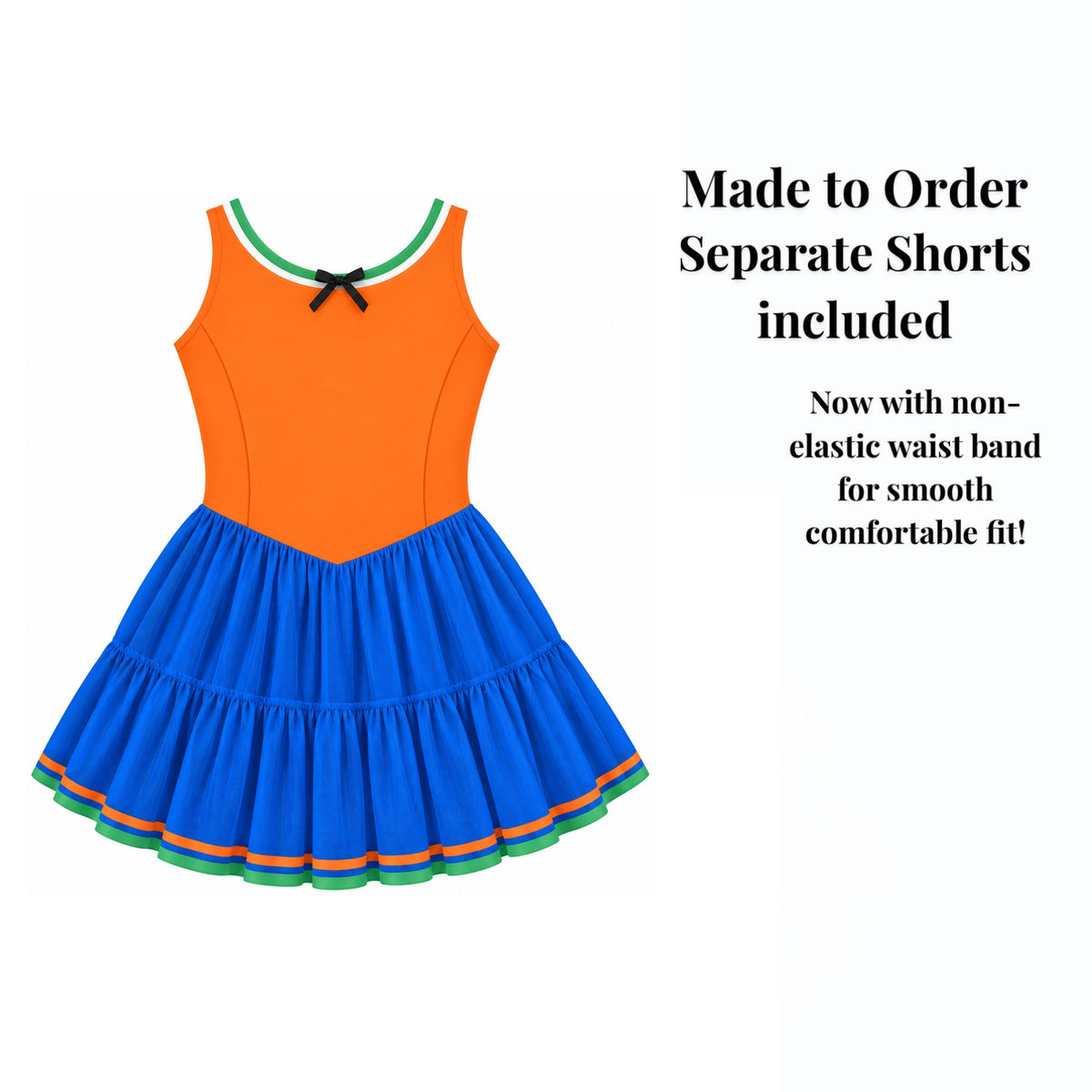 Goofy made-to-order active mesh dress with separate shorts