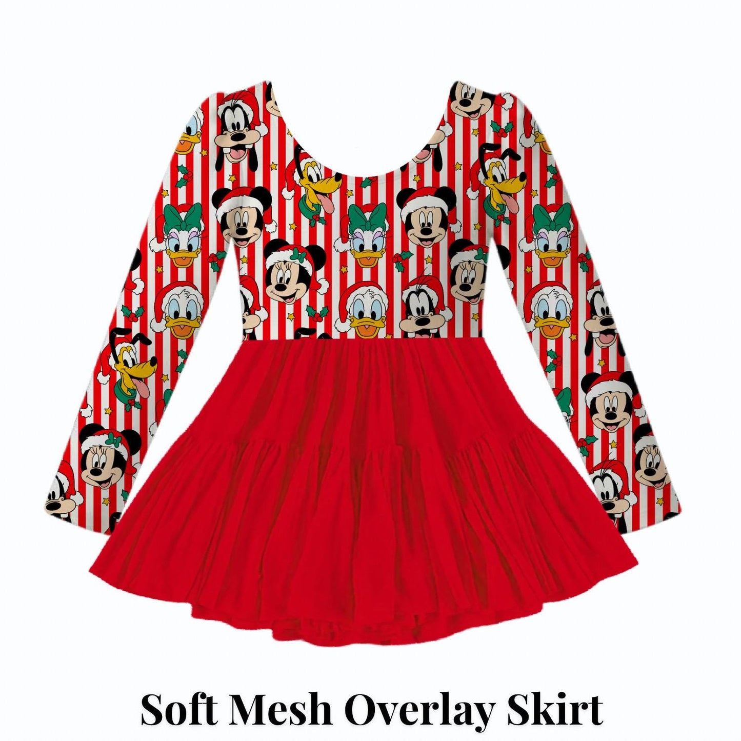 PREORDER Disney Christmas Dress, Long Sleeve, Mickey and Minnie Holiday Disney Outfit, Christmas Park Outfit